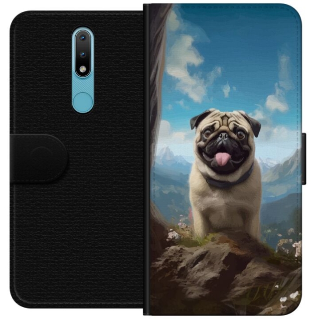 Lommeboketui til Nokia 2.4 med Glad Hund motiv