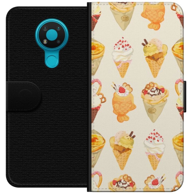 Lommeboketui til Nokia 3.4 med Glassig motiv