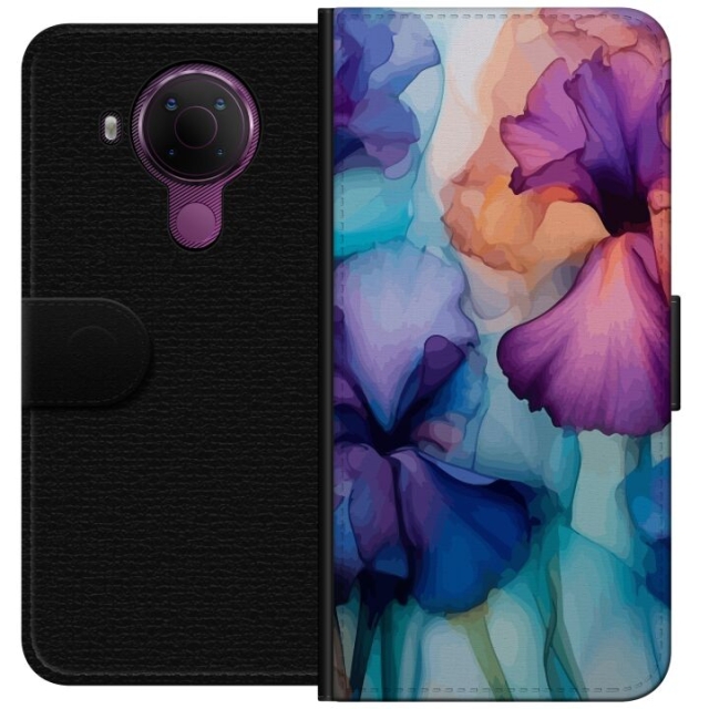 Lommeboketui til Nokia 5.4 med Magiske blomster motiv