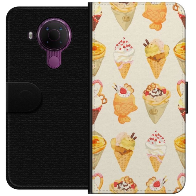 Lommeboketui til Nokia 5.4 med Glassig motiv