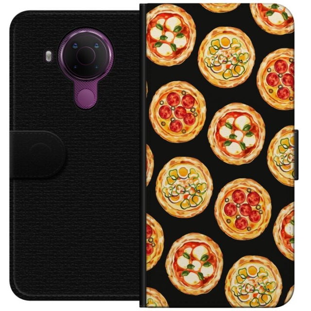 Lommeboketui til Nokia 5.4 med Pizza motiv