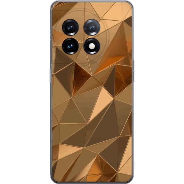 Mobildeksel til OnePlus 11R med 3D Gull motiv
