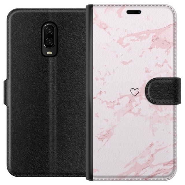 Lommeboketui til OnePlus 6T med Rosa Hjerte motiv