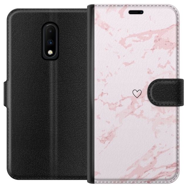 Lommeboketui til OnePlus 7 med Rosa Hjerte motiv