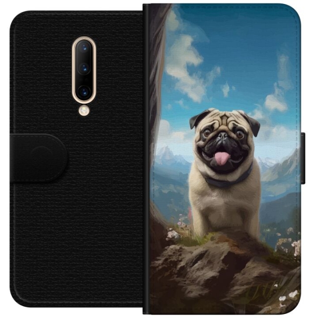 Lommeboketui til OnePlus 7 Pro med Glad Hund motiv