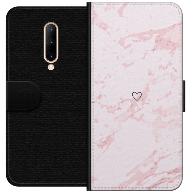 Lommeboketui til OnePlus 7 Pro med Rosa Hjerte motiv