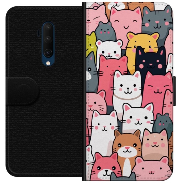 Lommeboketui til OnePlus 7T Pro med Kattmønster motiv