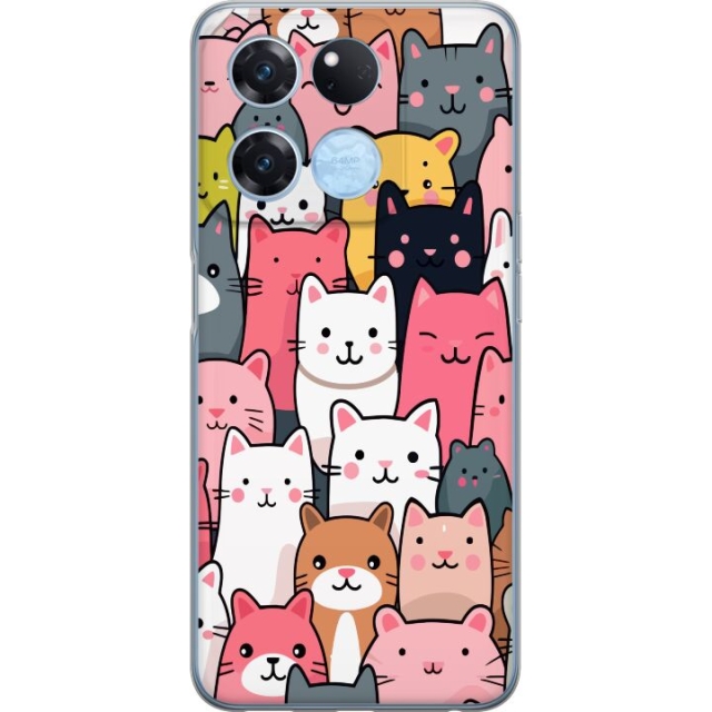 Mobildeksel til OnePlus Ace Racing med Kattmønster motiv