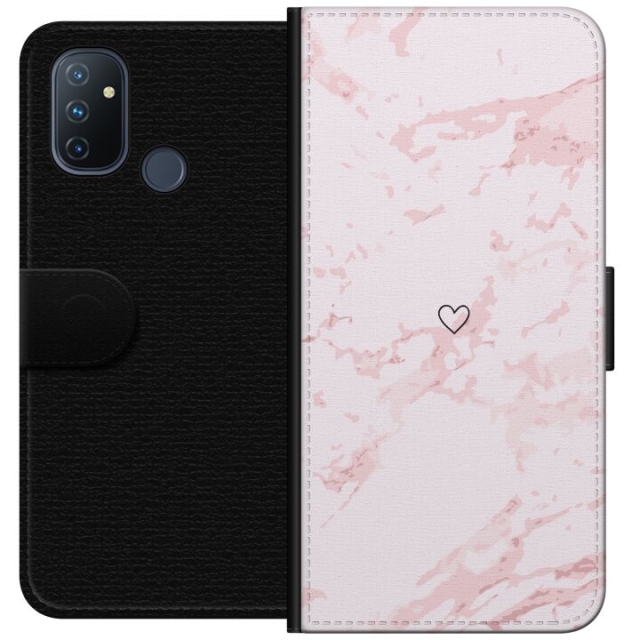 Lommeboketui til OnePlus Nord N100 med Rosa Hjerte motiv