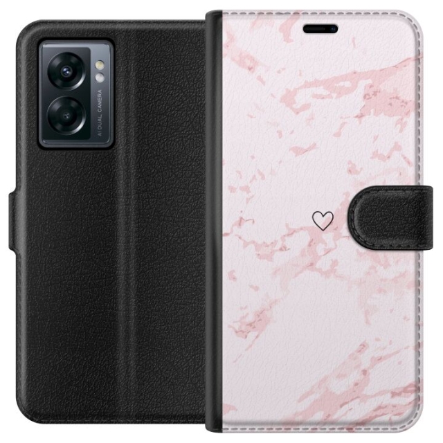 Lommeboketui til OnePlus Nord N300 med Rosa Hjerte motiv