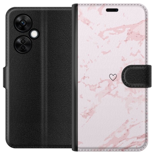 Lommeboketui til OnePlus Nord CE 3 Lite med Rosa Hjerte motiv