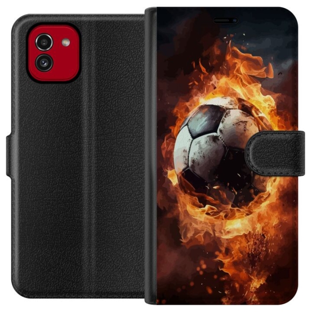 Lommeboketui til Samsung Galaxy A03 med Fotball motiv