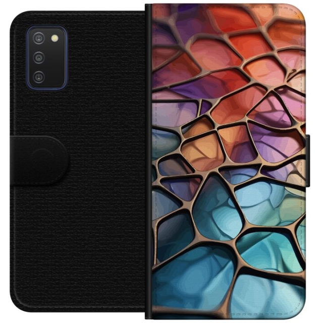 Lommeboketui til Samsung Galaxy A03s med Metalliskt mønster motiv