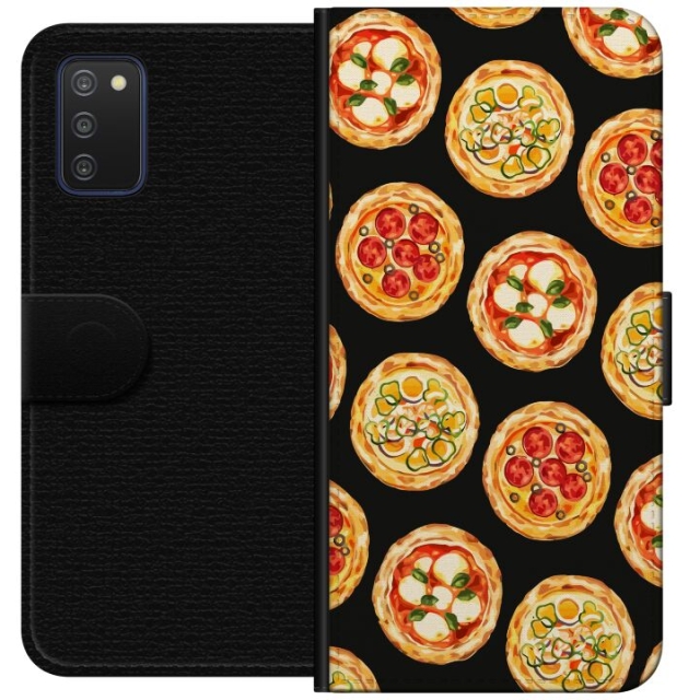 Lommeboketui til Samsung Galaxy A03s med Pizza motiv