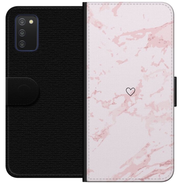 Lommeboketui til Samsung Galaxy A03s med Rosa Hjerte motiv