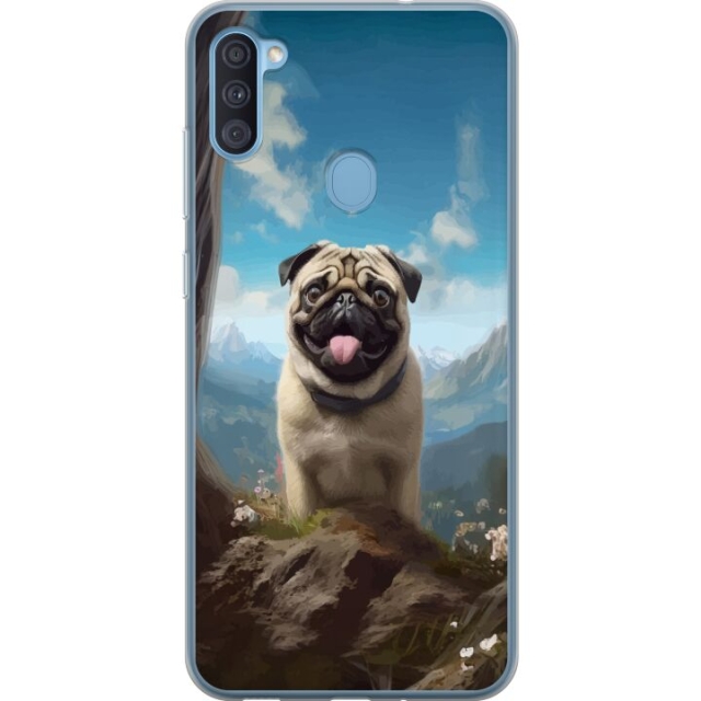 Mobildeksel til Samsung Galaxy A11 med Glad Hund motiv