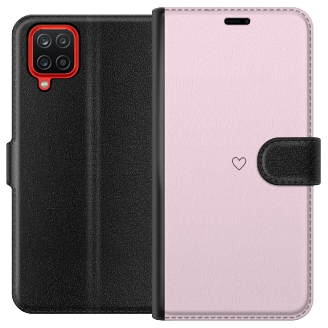 Lommeboketui til Samsung Galaxy A12 med Hjerte motiv
