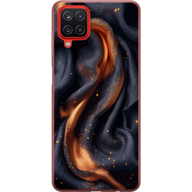 Mobildeksel til Samsung Galaxy A12 med Brennende silke motiv