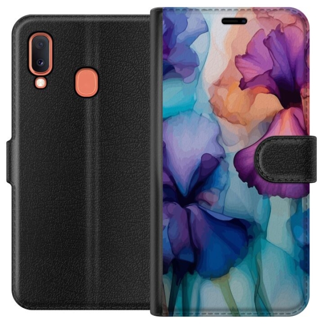 Lommeboketui til Samsung Galaxy A20e med Magiske blomster motiv