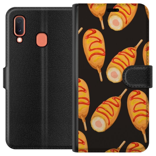 Lommeboketui til Samsung Galaxy A20e med Kyllinglår motiv