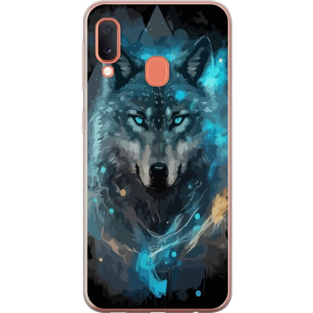 Mobildeksel til Samsung Galaxy A20e med Ulve motiv