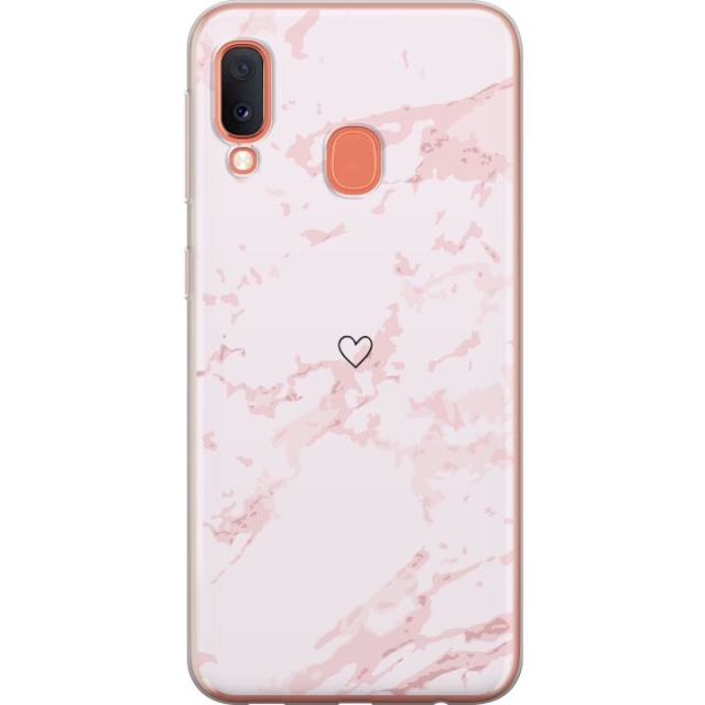 Mobildeksel til Samsung Galaxy A20e med Rosa Hjerte motiv