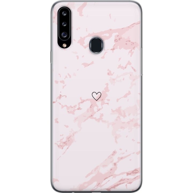 Mobildeksel til Samsung Galaxy A20s med Rosa Hjerte motiv