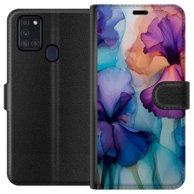 Lommeboketui til Samsung Galaxy A21s med Magiske blomster motiv