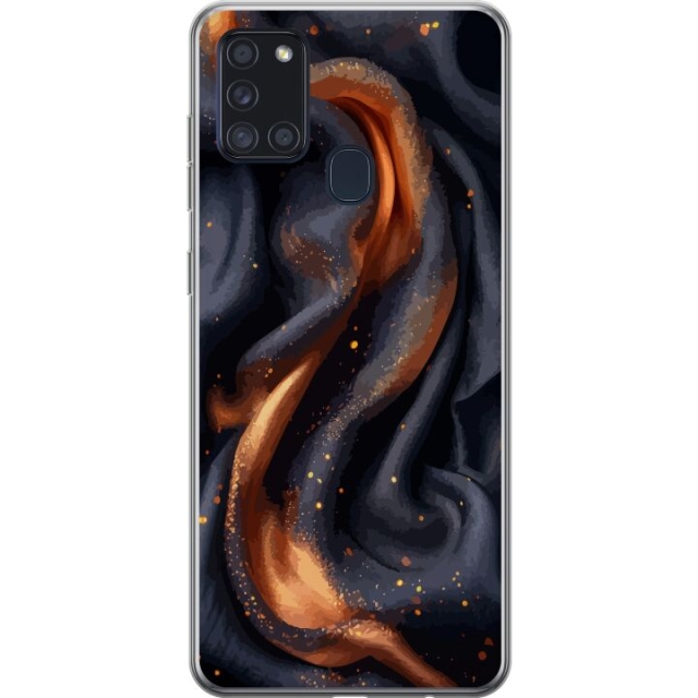 Mobildeksel til Samsung Galaxy A21s med Brennende silke motiv