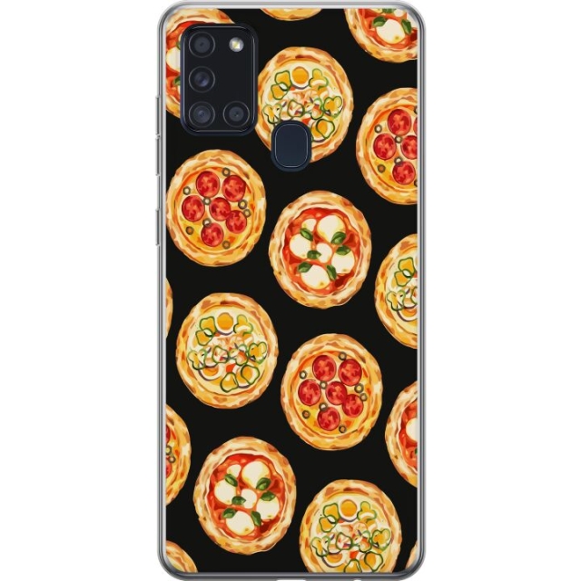 Mobildeksel til Samsung Galaxy A21s med Pizza motiv