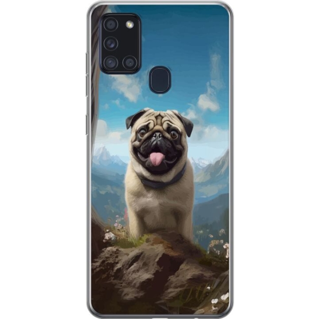 Mobildeksel til Samsung Galaxy A21s med Glad Hund motiv