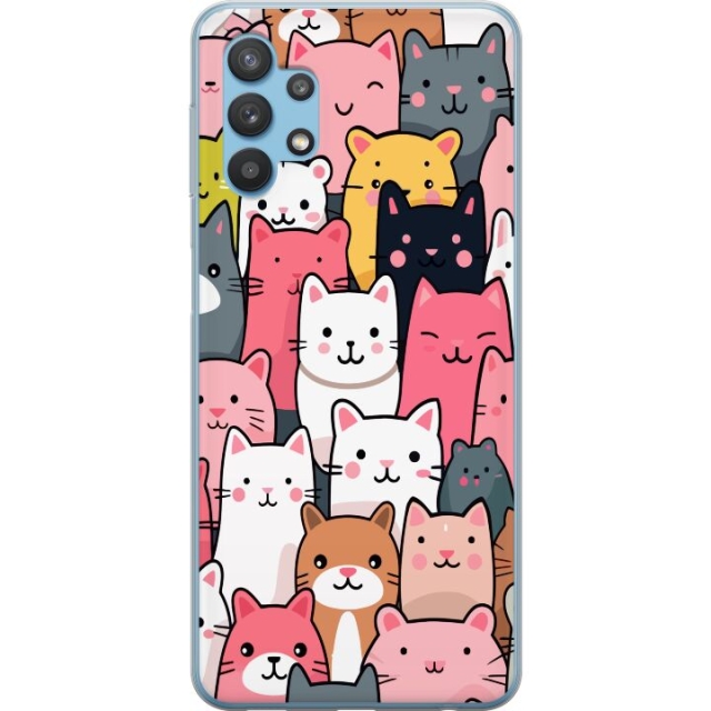 Mobildeksel til Samsung Galaxy A32 5G med Kattmønster motiv