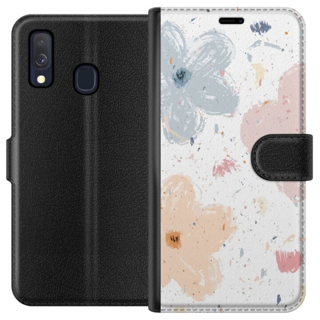 Lommeboketui til Samsung Galaxy A40 med Blomster motiv