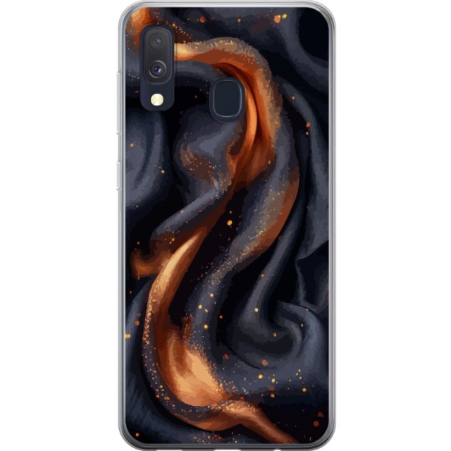 Mobildeksel til Samsung Galaxy A40 med Brennende silke motiv