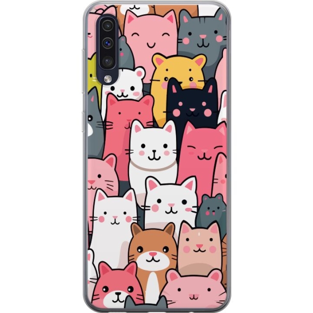 Mobildeksel til Samsung Galaxy A50 med Kattmønster motiv