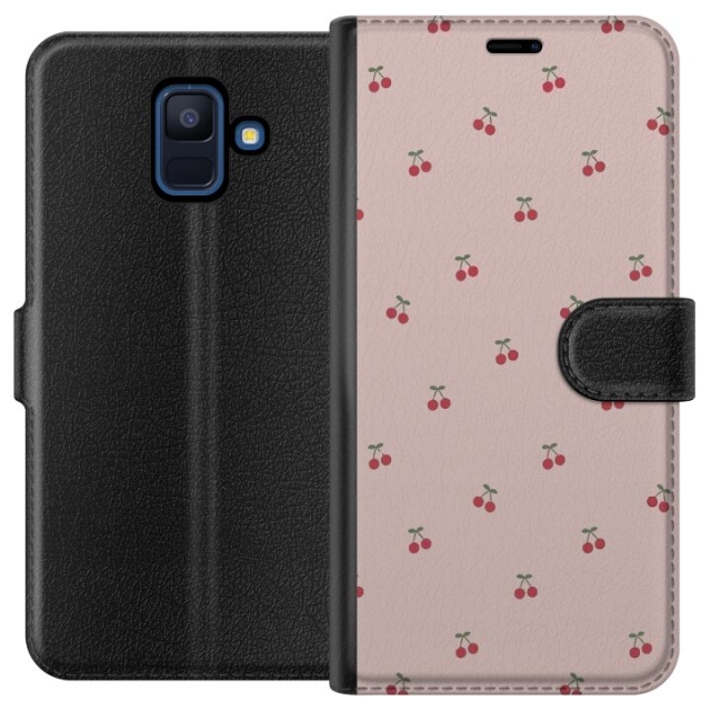 Lommeboketui til Samsung Galaxy A6 (2018) med Kirsebær motiv
