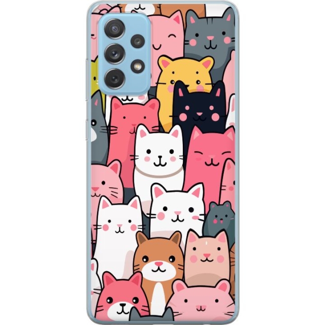 Mobildeksel til Samsung Galaxy A72 5G med Kattmønster motiv
