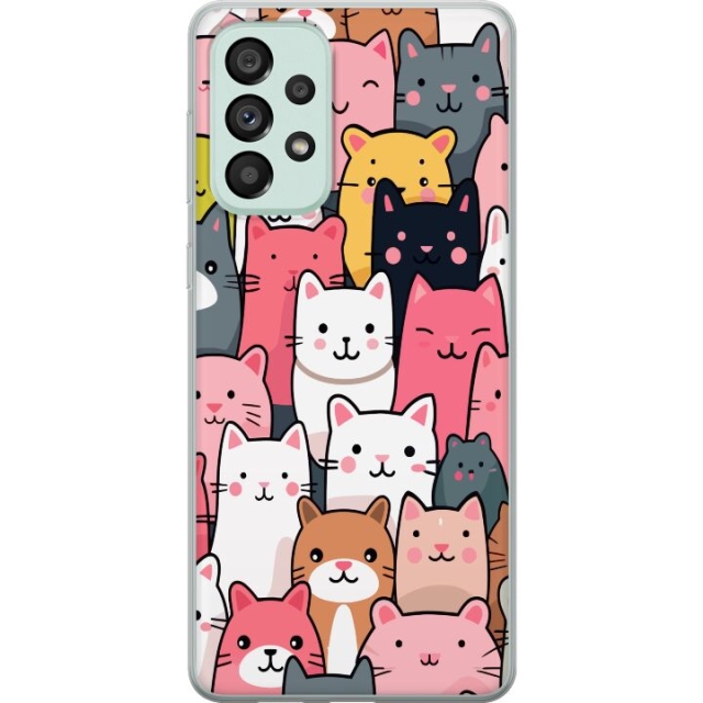 Mobildeksel til Samsung Galaxy A73 5G med Kattmønster motiv