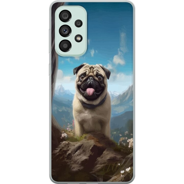 Mobildeksel til Samsung Galaxy A73 5G med Glad Hund motiv
