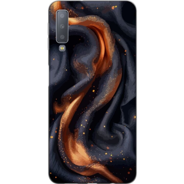 Mobildeksel til Samsung Galaxy A7 (2018) med Brennende silke motiv