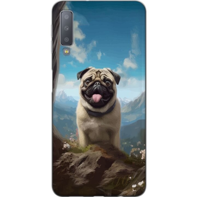 Mobildeksel til Samsung Galaxy A7 (2018) med Glad Hund motiv