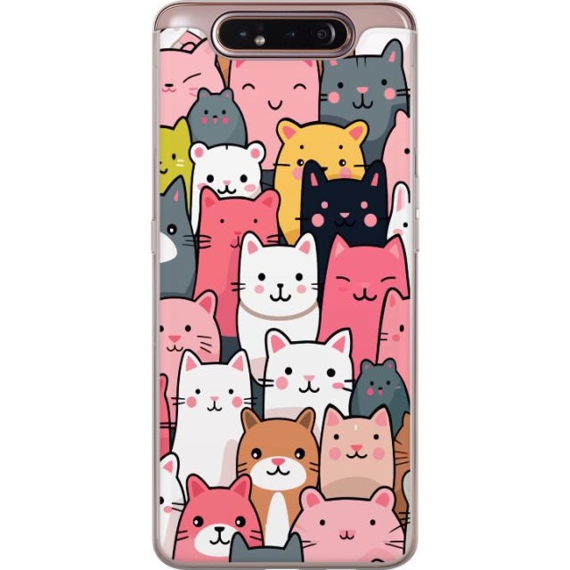 Mobildeksel til Samsung Galaxy A80 med Kattmønster motiv