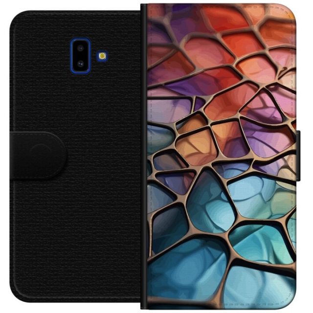 Lommeboketui til Samsung Galaxy J6+ med Metalliskt mønster motiv