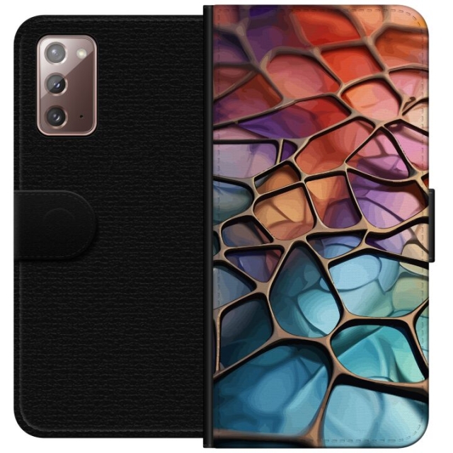Lommeboketui til Samsung Galaxy Note20 med Metalliskt mønster motiv