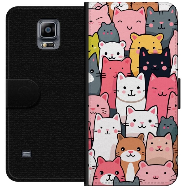 Lommeboketui til Samsung Galaxy Note 4 med Kattmønster motiv