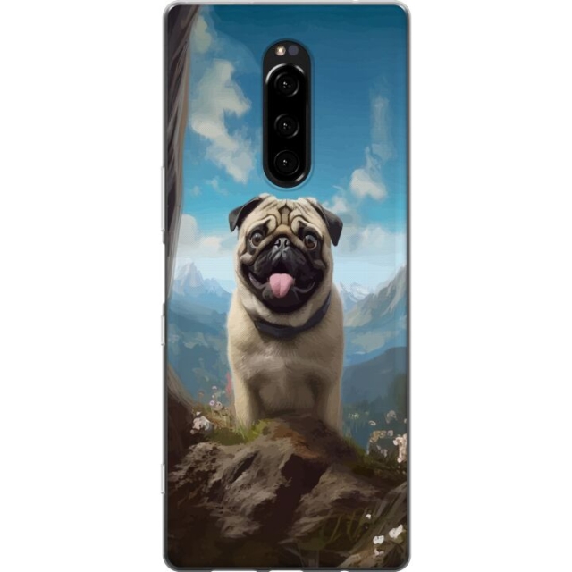 Mobildeksel til Sony Xperia 1 med Glad Hund motiv