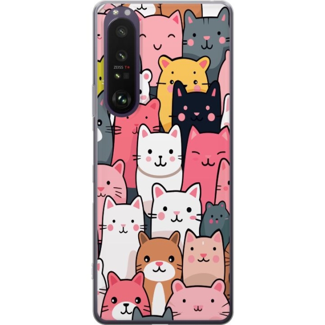 Mobildeksel til Sony Xperia 1 III med Kattmønster motiv