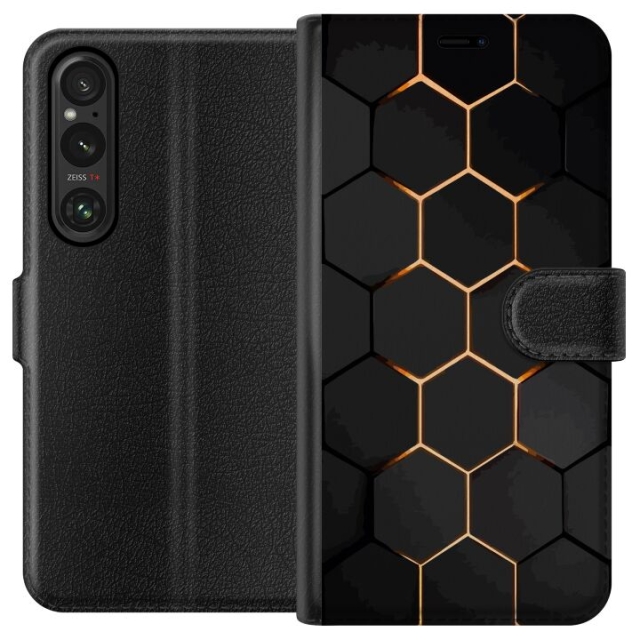 Lommeboketui til Sony Xperia 1 V med Luksuriøst Mønster motiv