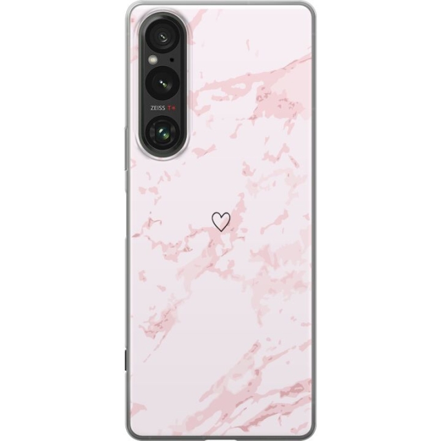 Mobildeksel til Sony Xperia 1 V med Rosa Hjerte motiv