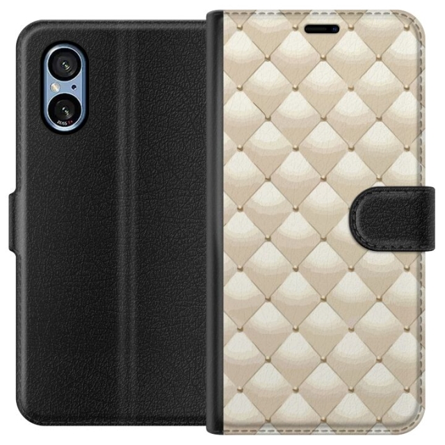 Lommeboketui til Sony Xperia 5 V med Gullglans motiv